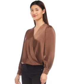 Drape Front Satin Top