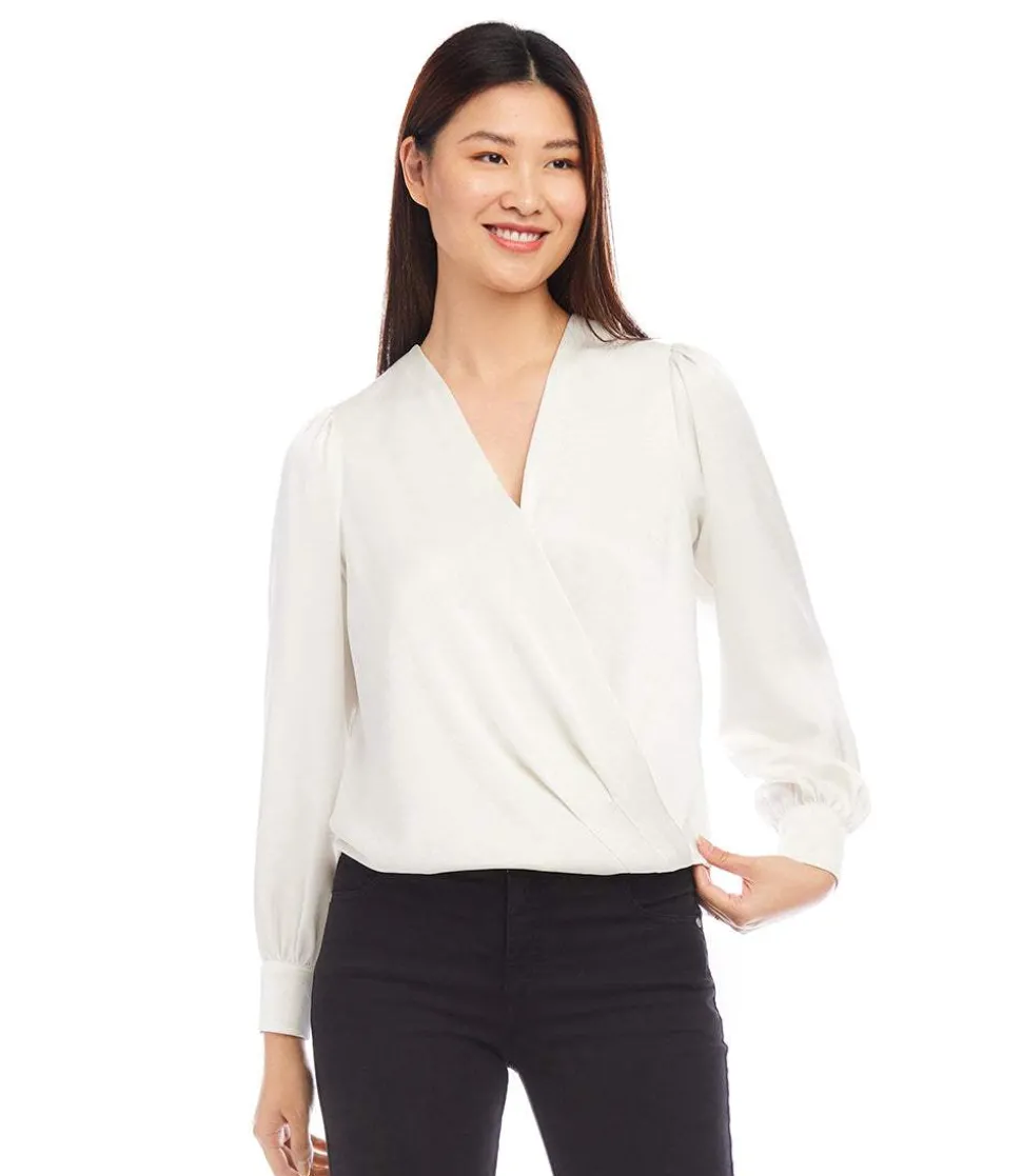 Drape Front Satin Top