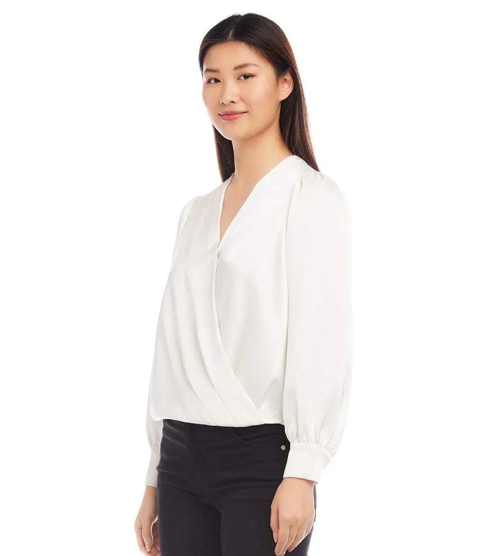 Drape Front Satin Top