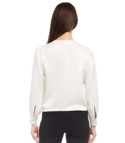 Drape Front Satin Top