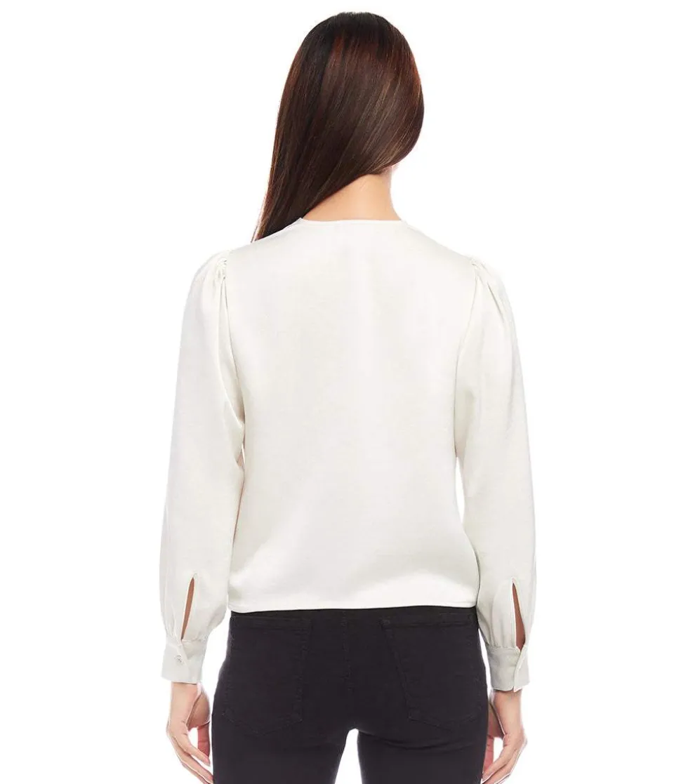 Drape Front Satin Top