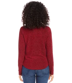 Drape Neck Metallic Top