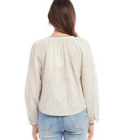 Edge Stitch Peasant Top