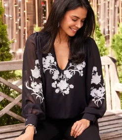 Embellished Blouson Top