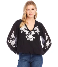 Embellished Blouson Top