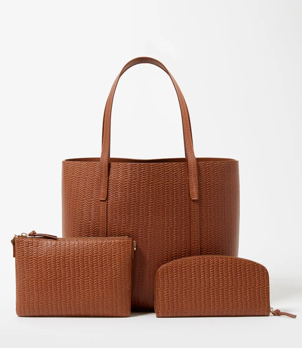 Embossed Leather Crossbody Bag