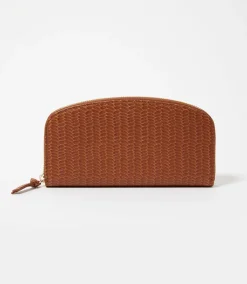 Embossed Leather Zip Wallet