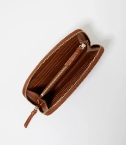 Embossed Leather Zip Wallet
