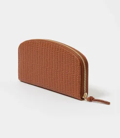 Embossed Leather Zip Wallet