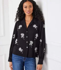 Embroidered Blouson Sleeve Top