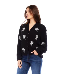 Embroidered Blouson Sleeve Top