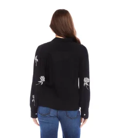Embroidered Blouson Sleeve Top