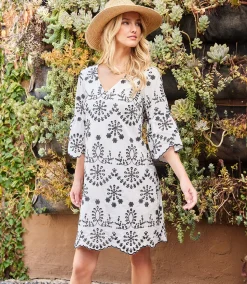 Embroidered Eyelet Dress