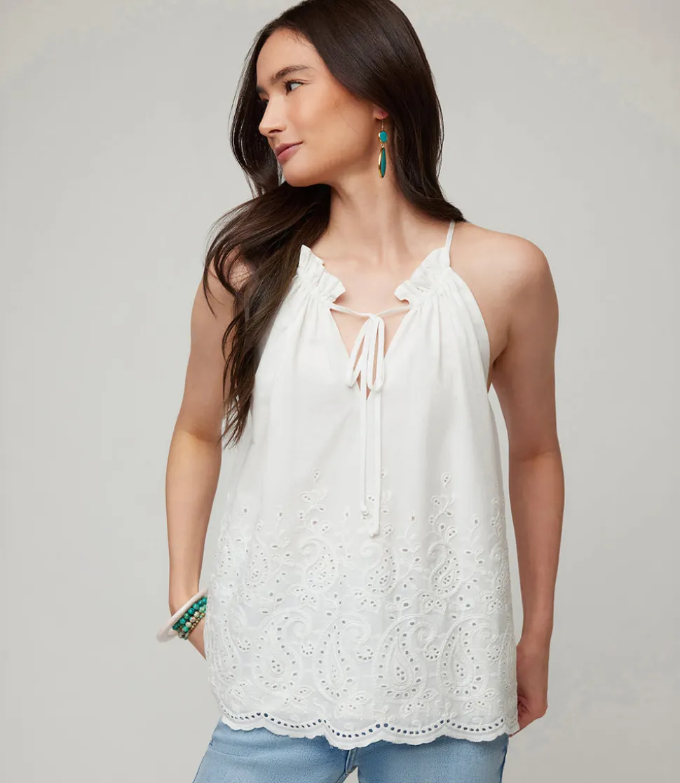 Embroidered Halter Top