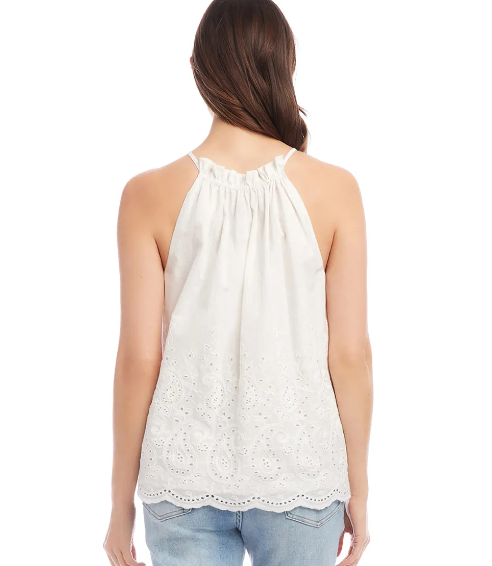 Embroidered Halter Top