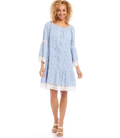 Embroidered Mixed Lace Dress