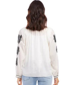 Embroidered Peasant Top