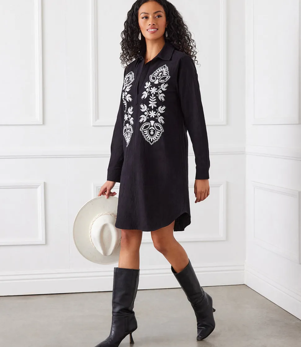 Embroidered Shirtdress