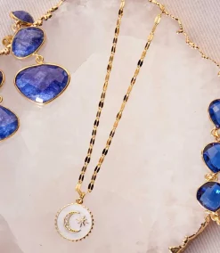 Enamel Moon and Star Necklace