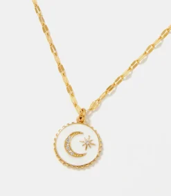 Enamel Moon and Star Necklace