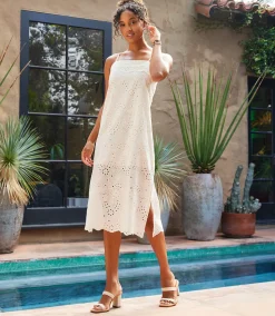 Eyelet Midi Dress