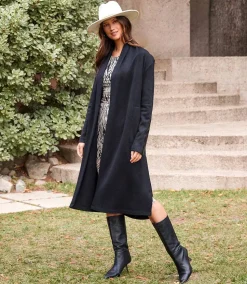 Faux Leather Patch Duster