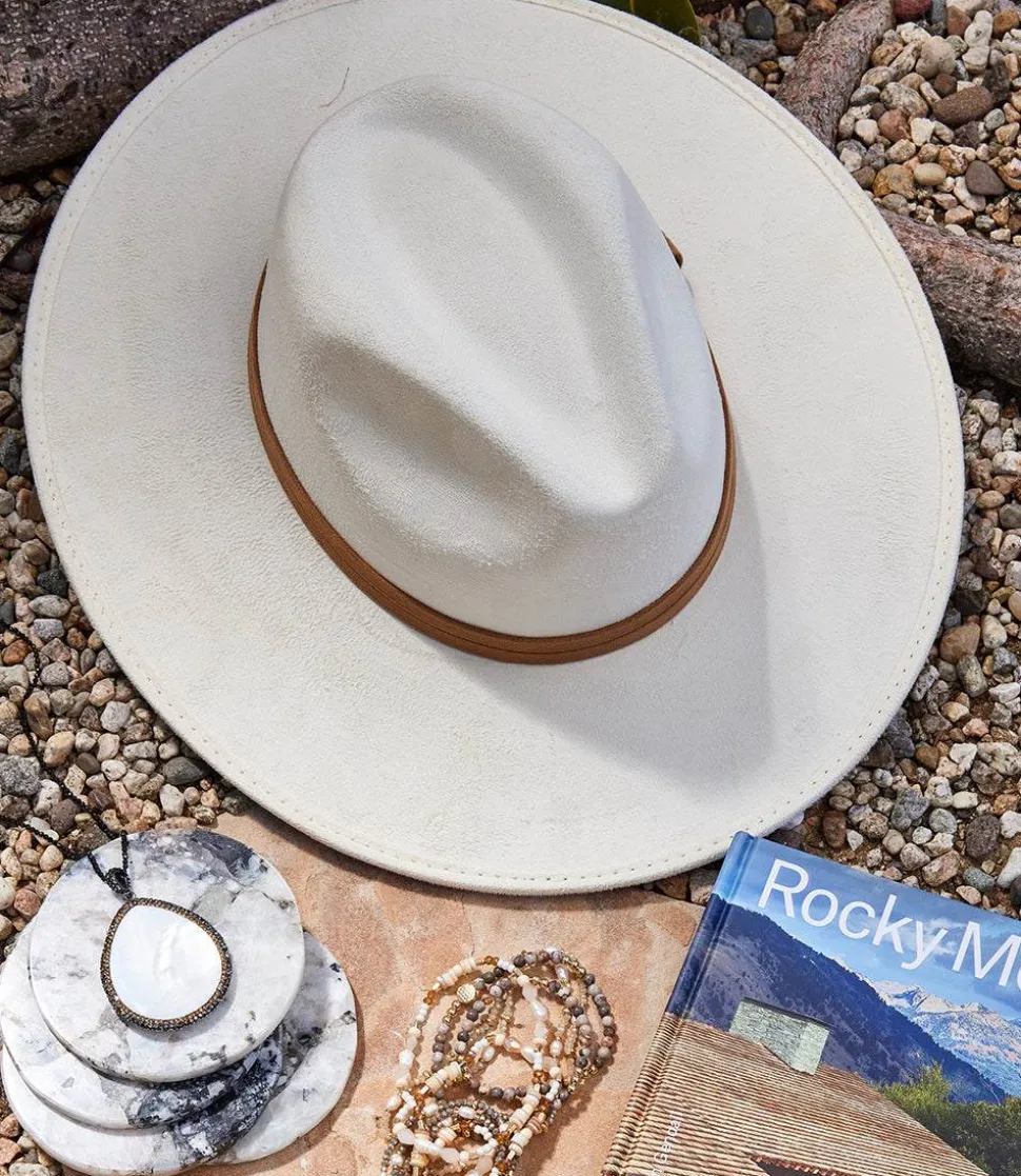Faux Suede Fedora Hat