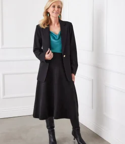 Faux Suede Midi Skirt