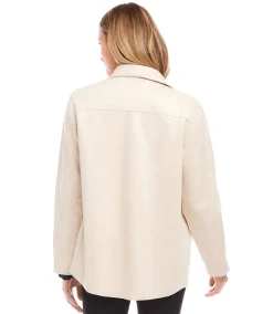 Faux Suede Shirt Jacket