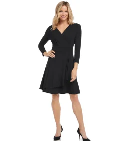 Faux Wrap Drape Dress