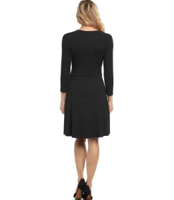 Faux Wrap Drape Dress