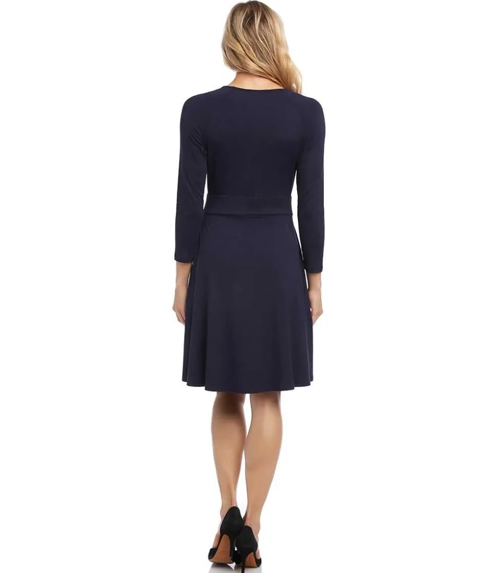 Faux Wrap Drape Dress