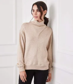 Faux Wrap Turtleneck