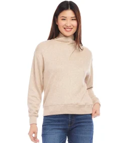 Faux Wrap Turtleneck