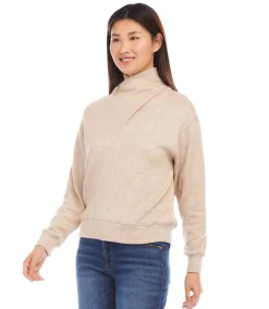 Faux Wrap Turtleneck