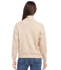 Faux Wrap Turtleneck