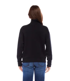 Faux Wrap Turtleneck Top