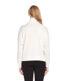 Faux Wrap Turtleneck Top