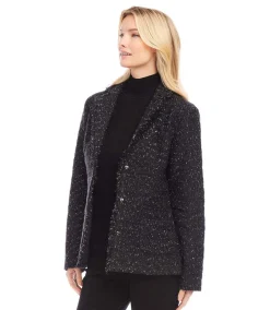 Fringed Tweed Blazer