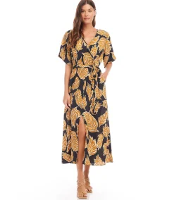 Front Slit Midi Dress