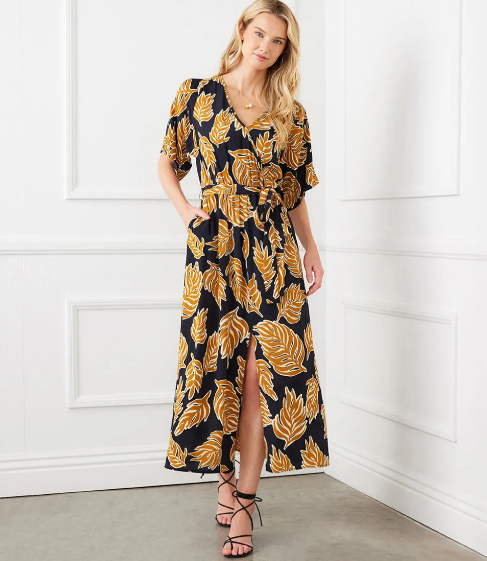 Front Slit Midi Dress