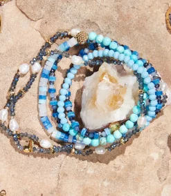 Gemstone And Pearl Stretch Bracelet
