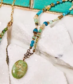 Gemstone Beaded Pendant Necklace