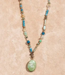 Gemstone Beaded Pendant Necklace