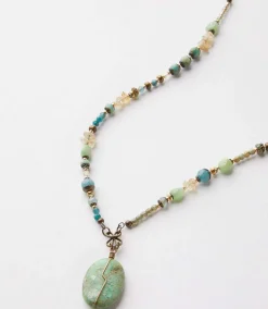 Gemstone Beaded Pendant Necklace