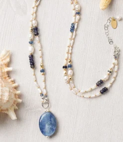 Gemstone Beaded Pendant Necklace