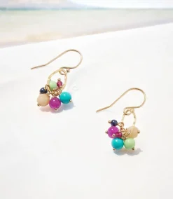 Gemstone Cluster Earrings