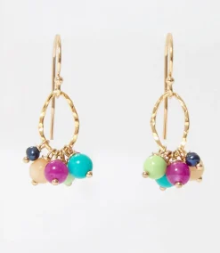 Gemstone Cluster Earrings