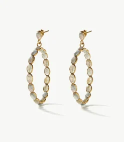 Gemstone Hoop Earrings
