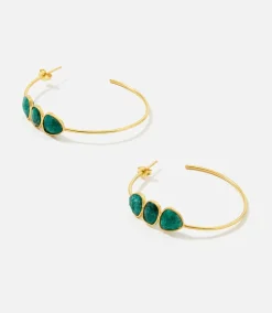Gemstone Hoop Earrings